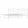 White metal bed frame with headboard 200x200 cm by vidaXL, Beds and slatted bases - Ref: Foro24-353495, Price: 131,64 €, Disc...