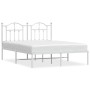 Estructura de cama de metal con cabecero blanca 150x200 cm de vidaXL, Camas y somieres - Ref: Foro24-353490, Precio: 118,64 €...