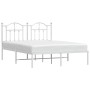 Metal bed frame with white headboard 150x200 cm by vidaXL, Beds and slatted bases - Ref: Foro24-353490, Price: 118,64 €, Disc...