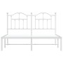 Metal bed frame with white headboard 150x200 cm by vidaXL, Beds and slatted bases - Ref: Foro24-353490, Price: 118,64 €, Disc...