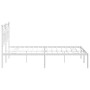 Estructura de cama de metal con cabecero blanca 150x200 cm de vidaXL, Camas y somieres - Ref: Foro24-353490, Precio: 118,64 €...