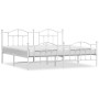 Metal bed frame with headboard and white footboard 200x200 cm by vidaXL, Beds and slatted bases - Ref: Foro24-353513, Price: ...