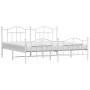 Metal bed frame with headboard and white footboard 200x200 cm by vidaXL, Beds and slatted bases - Ref: Foro24-353513, Price: ...