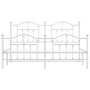 Estructura cama metal con cabecero y estribo blanco 160x200 cm de vidaXL, Camas y somieres - Ref: Foro24-353509, Precio: 143,...