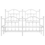 Metal bed frame with headboard and white footboard 150x200 cm by vidaXL, Beds and slatted bases - Ref: Foro24-353508, Price: ...