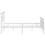 Estructura cama metal con cabecero y estribo blanco 150x200 cm de vidaXL, Camas y somieres - Ref: Foro24-353508, Precio: 145,...