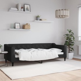 Black fabric sofa bed 80x200 cm by vidaXL, Beds and slatted bases - Ref: Foro24-354158, Price: 209,99 €, Discount: %