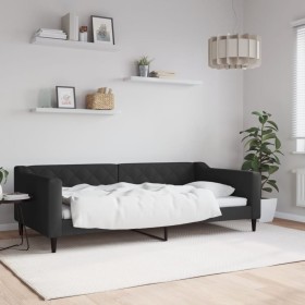 Black fabric sofa bed 100x200 cm by vidaXL, Beds and slatted bases - Ref: Foro24-354168, Price: 231,99 €, Discount: %