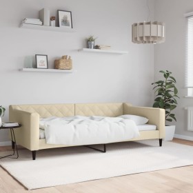 Cream fabric sofa bed 100x200 cm by vidaXL, Beds and slatted bases - Ref: Foro24-354170, Price: 223,99 €, Discount: %