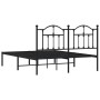 Estructura de cama con cabecero metal negro 150x200 cm de vidaXL, Camas y somieres - Ref: Foro24-353441, Precio: 121,99 €, De...