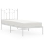 Metal bed frame with white headboard 80x200 cm by vidaXL, Beds and slatted bases - Ref: Foro24-353479, Price: 87,65 €, Discou...