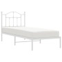 Metal bed frame with white headboard 80x200 cm by vidaXL, Beds and slatted bases - Ref: Foro24-353479, Price: 87,65 €, Discou...