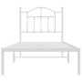 Metal bed frame with white headboard 80x200 cm by vidaXL, Beds and slatted bases - Ref: Foro24-353479, Price: 87,65 €, Discou...