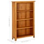 Estantería de 4 niveles de madera maciza de roble 70x22x110 cm de vidaXL, Librerías y estanterías - Ref: Foro24-331735, Preci...