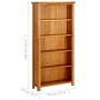 5-stufiges Regal aus massivem Eichenholz, 70 x 22 x 140 cm von vidaXL, Bücherregale und Regale - Ref: Foro24-331736, Preis: 2...