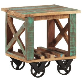 Side table with wheels solid recycled wood 40x40x42 cm by vidaXL, Side tables - Ref: Foro24-338005, Price: 102,99 €, Discount: %