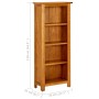 Estantería de 4 niveles madera maciza de roble 45x22x110 cm de vidaXL, Librerías y estanterías - Ref: Foro24-331740, Precio: ...