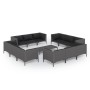 Muebles de jardín 13 pzas y cojines ratán sintético gris oscuro de vidaXL, Conjuntos de jardín - Ref: Foro24-3099810, Precio:...