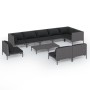 Muebles de jardín 10 pzas y cojines ratán sintético gris oscuro de vidaXL, Conjuntos de jardín - Ref: Foro24-3099871, Precio:...