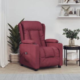 Sillón reclinable eléctrico tela rojo tinto de vidaXL, Sillones - Ref: Foro24-3098780, Precio: 274,85 €, Descuento: %