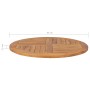 Runde Tischplatte aus massivem Teakholz 2,5 cm 80 cm von vidaXL, Tischplatten - Ref: Foro24-48986, Preis: 101,81 €, Rabatt: %