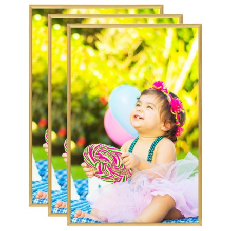 Tabletop collage photo frames 3 pcs golden MDF 21x29.7cm by vidaXL, Photo frames - Ref: Foro24-332130, Price: 13,33 €, Discou...