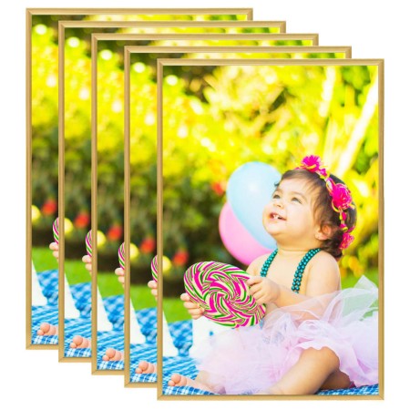 Wall or table collage photo frame 5 pcs golden MDF 28x35 cm by vidaXL, Photo frames - Ref: Foro24-332133, Price: 25,79 €, Dis...