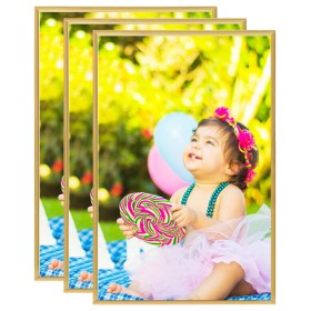 Collage photo frames wall or table 3 pcs golden MDF 59.4x84cm by vidaXL, Photo frames - Ref: Foro24-332150, Price: 53,29 €, D...