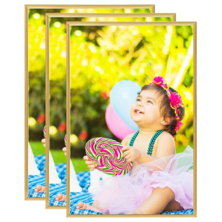 Collage photo frames wall or table 3 pcs golden MDF 59.4x84cm by vidaXL, Photo frames - Ref: Foro24-332150, Price: 53,29 €, D...