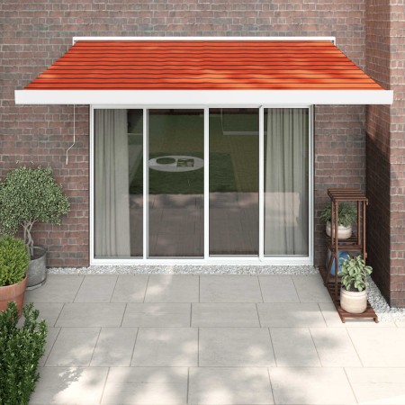 Retractable aluminum awning and orange and brown fabric 3.5x2.5 m by vidaXL, Awnings - Ref: Foro24-3154592, Price: 931,01 €, ...