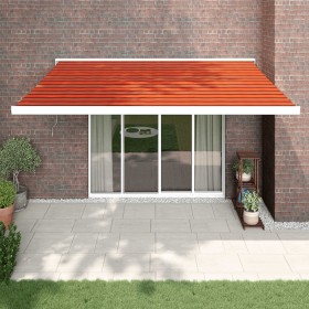 Retractable aluminum awning and orange and brown fabric 4x3 m by vidaXL, Awnings - Ref: Foro24-3154593, Price: 1,00 €, Discou...