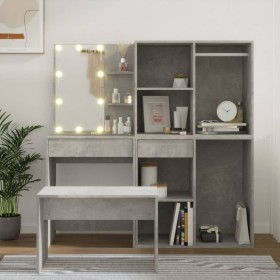 Concrete Gray Plywood LED Vanity Set by vidaXL, Bedroom furniture sets - Ref: Foro24-3114102, Price: 250,41 €, Discount: %