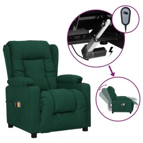 Sillón de masaje eléctrico tela verde oscuro de vidaXL, Sillones de masaje eléctricos - Ref: Foro24-3098795, Precio: 292,78 €...