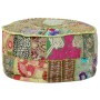 Round handmade cotton pachtwork pouf 40x20 cm green by vidaXL, Ottomans - Ref: Foro24-246573, Price: 40,63 €, Discount: %