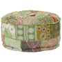 Round handmade cotton pachtwork pouf 40x20 cm green by vidaXL, Ottomans - Ref: Foro24-246573, Price: 40,63 €, Discount: %