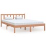 Estructura de cama madera de pino doble marrón miel 135x190 cm de vidaXL, Camas y somieres - Ref: Foro24-810060, Precio: 110,...