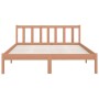 Honey brown double pine wood bed frame 135x190 cm by vidaXL, Beds and slatted bases - Ref: Foro24-810060, Price: 110,99 €, Di...