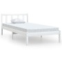 Solid white pine wood bed frame 100x200 cm by vidaXL, Beds and slatted bases - Ref: Foro24-810073, Price: 99,67 €, Discount: %