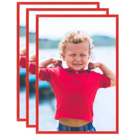 Tabletop collage photo frames 3 pcs red MDF 13x18 cm by vidaXL, Photo frames - Ref: Foro24-332367, Price: 7,77 €, Discount: %