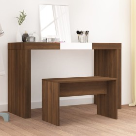 Brown oak veneer dressing stool 70x35x45 cm by vidaXL, vanity benches - Ref: Foro24-820525, Price: 29,86 €, Discount: %