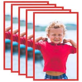 Wall or table collage photo frame 5 pcs red MDF 28x35 cm by vidaXL, Photo frames - Ref: Foro24-332385, Price: 21,45 €, Discou...