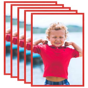 Wall/table collage photo frames 5 pcs red MDF 42x59.4 cm by vidaXL, Photo frames - Ref: Foro24-332395, Price: 35,25 €, Discou...