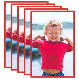 Wall/table collage photo frames 5 pcs red MDF 50x70 cm by vidaXL, Photo frames - Ref: Foro24-332401, Price: 54,00 €, Discount: %