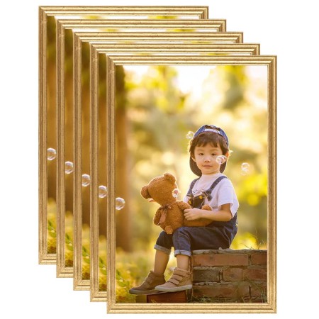 Wall/table collage photo frames 5 pcs golden MDF 59.4x84cm by vidaXL, Photo frames - Ref: Foro24-332445, Price: 68,38 €, Disc...