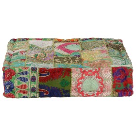 Handmade cotton pachtwork square pouf 50x50x12 cm green by vidaXL, Ottomans - Ref: Foro24-246576, Price: 35,22 €, Discount: %