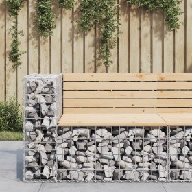 Garden bench design with gabion baskets made of solid pine wood 92x71x65.5cm by vidaXL, garden benches - Ref: Foro24-834380, ...