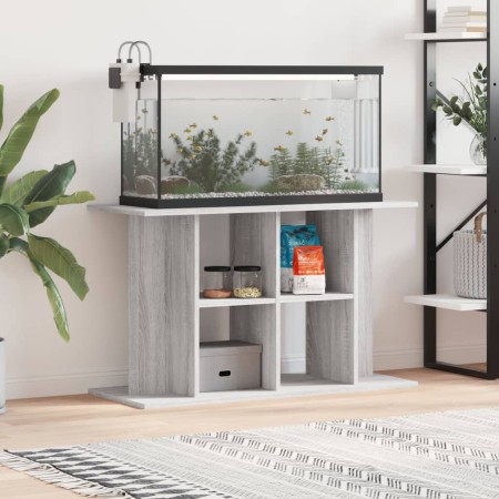 Sonoma-grauer Aquarienständer aus Holzwerkstoff, 100 x 40 x 60 cm von vidaXL, Aquarium unterstützt - Ref: Foro24-833589, Prei...