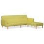 2-seater sofa bed with footrest in green fabric by vidaXL, Sofas - Ref: Foro24-3080594, Price: 255,08 €, Discount: %