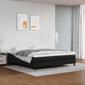 Black synthetic leather bed frame 160x200 cm by vidaXL, Beds and slatted bases - Ref: Foro24-3120706, Price: 99,99 €, Discoun...