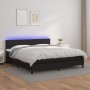 Cama box spring colchón y LED cuero sintético negro 160x200 cm de vidaXL, Camas y somieres - Ref: Foro24-3134111, Precio: 471...